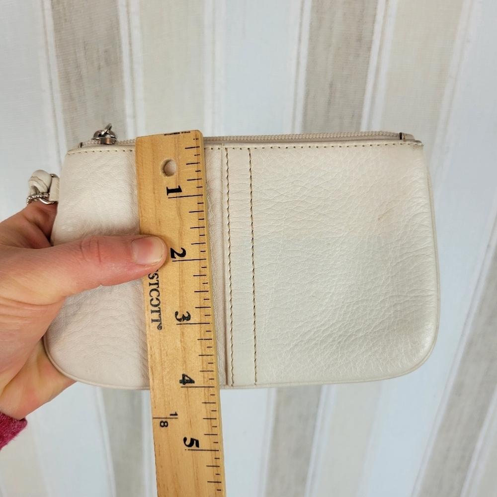 Coach Pebbled Leather Wristlet Wallet Cream Ivory - Picture 8 of 8